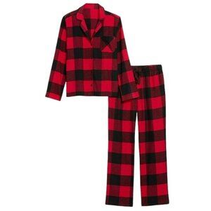 Old Navy Flannel Pajamas Red Black 2-Piece Set Lounge Pants Womans XXL JJ3432